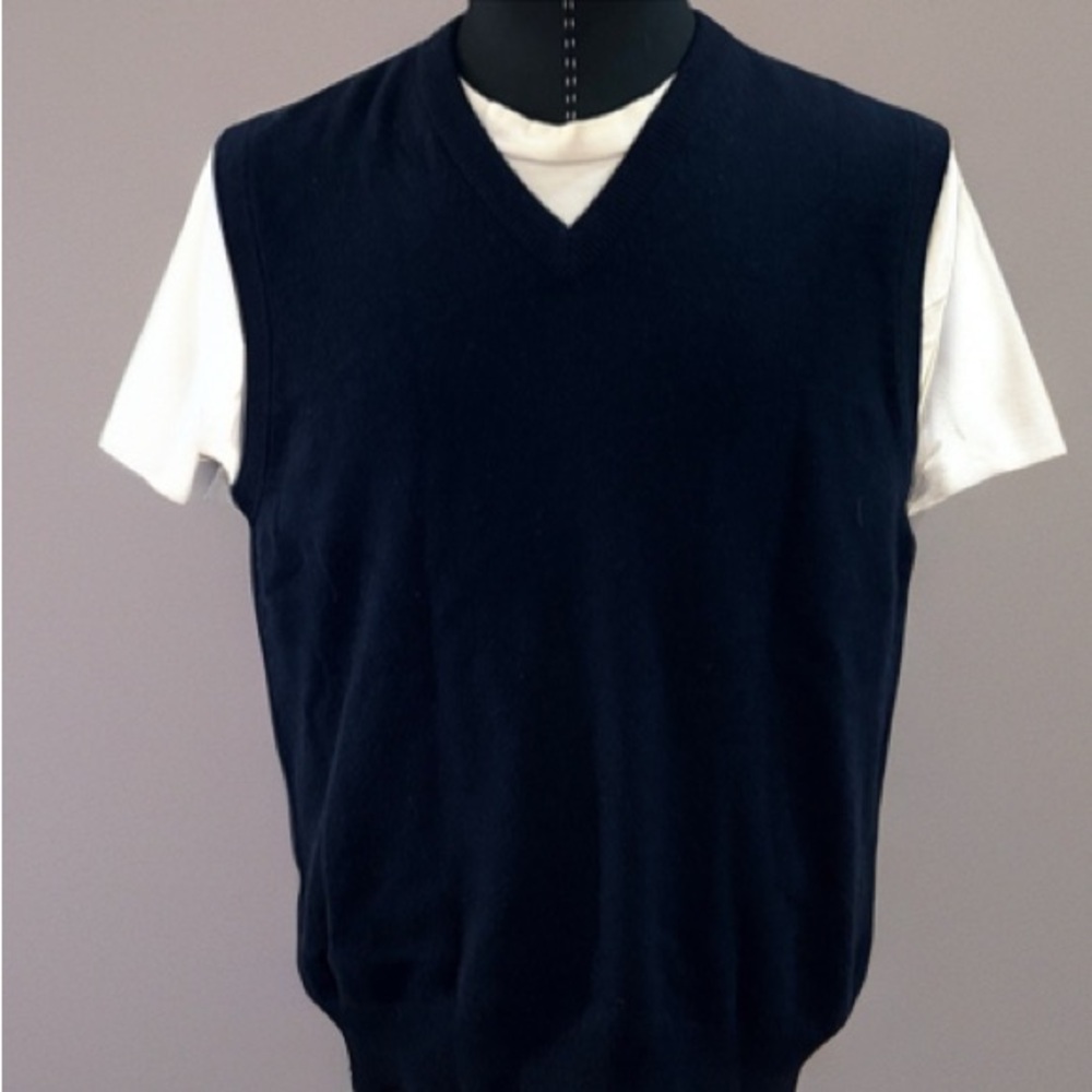 Brooks Brothers Men's Dark Blue V-Neck Sweater Vest